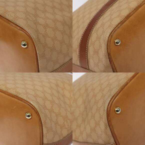 CELINE Macadam Canvas Shoulder Bag Pvc Leather Beige Gold - Picture 10 of 13